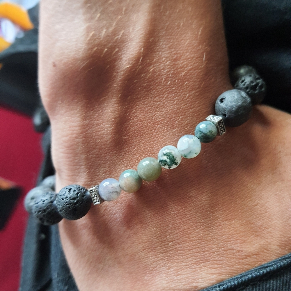 Mens Lava Rock Bracelet